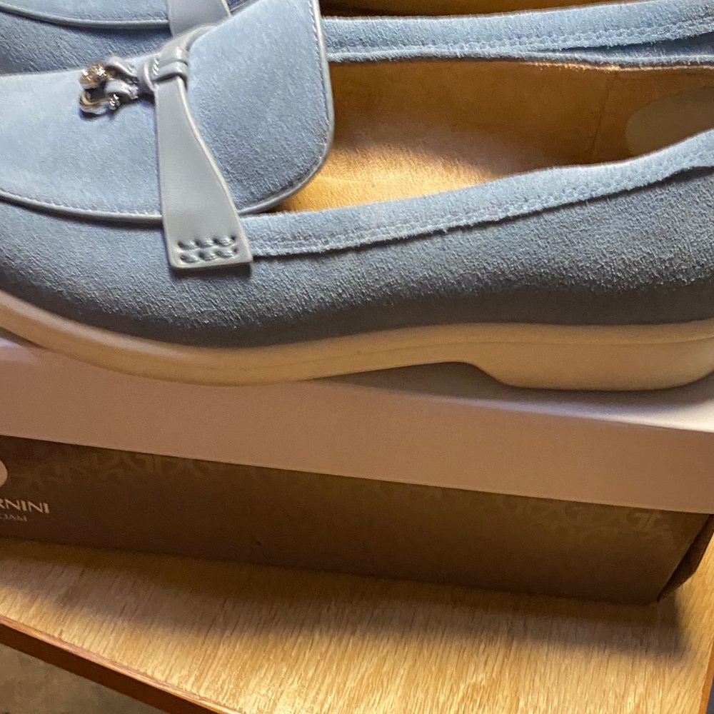 Giorgio Brutini Sky Blue Suede Slip-Ons - Picture 7 of 11